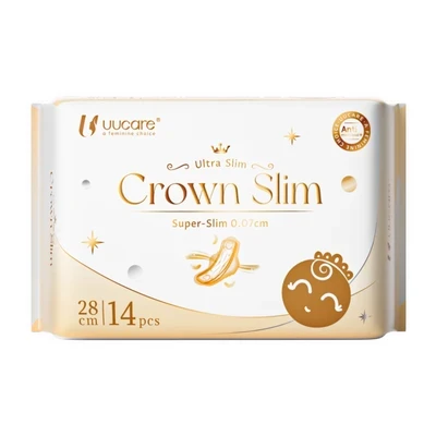 Băng vệ sinh kháng khuẩn Crown Slim 28cm UUcare gói 14 miếng