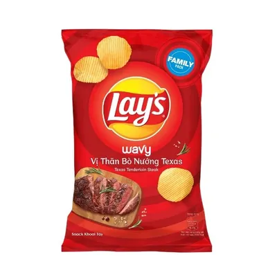 Snack khoai tây thăn bò nướng Texas Lay's gói 150g
