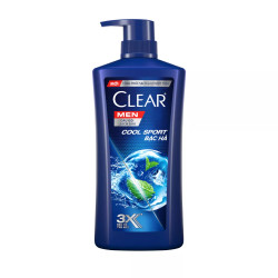 Dầu gội men mát lạnh bạc hà Clear chai 630g (1 Chai)