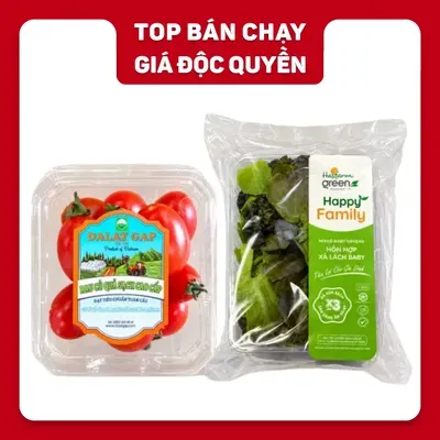 Combo hỗn hợp xà lách baby 100g và cà chua bi đỏ 250g