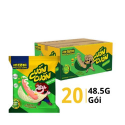 Thùng xúc xích tiệt trùng cuốn cuốn bánh tráng Heo Cao Bồi gói 48.5g (20 Gói)