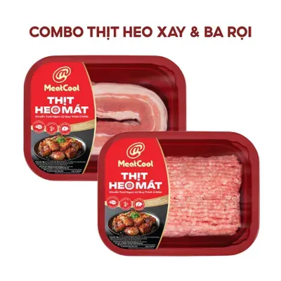 Combo Meatcool: Thịt heo xay & Ba rọi 360-440g/khay