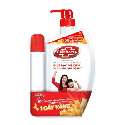 Sữa tắm bảo vệ vượt trội Lifebuoy chai 800g + sữa tắm 200g
