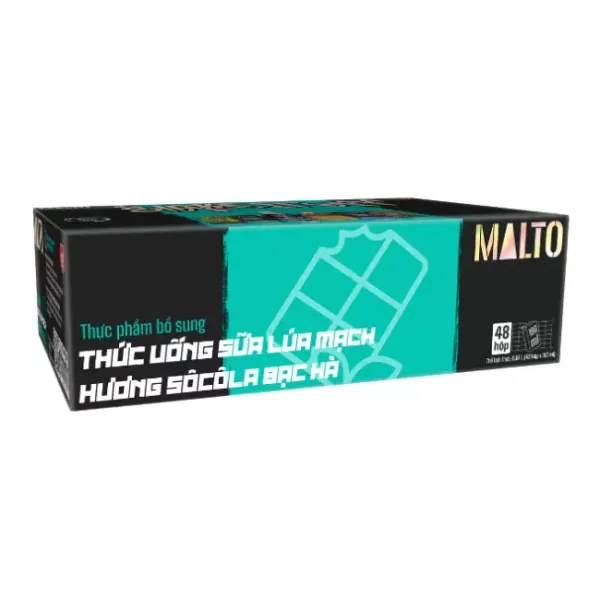 Thùng 48 hộp sữa lúa mạch Lof Malto vị bạc hà socola 180ml