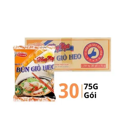 Thùng 30 gói bún giò heo Hằng Nga Acecook 75g