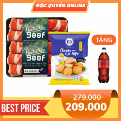 Combo 2 khay ba chỉ bò Úc 200g và đậu hũ cá phô mai 500g