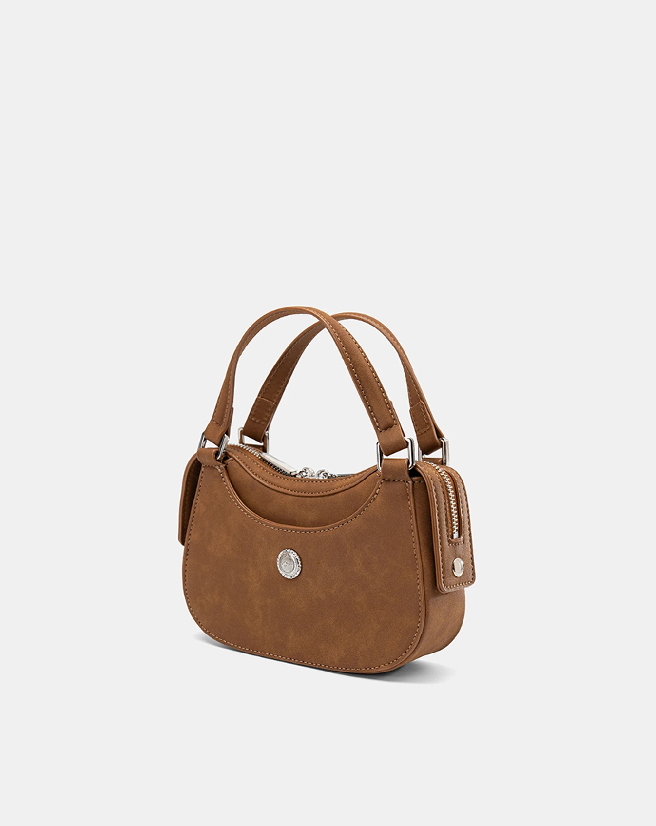 Túi Xách Nhỏ Double-Handle Trang Trí Logo Kim Loại - Image 6