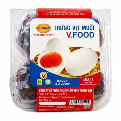 Trứng vịt muối Vfoods hộp 4 quả 60g±2g