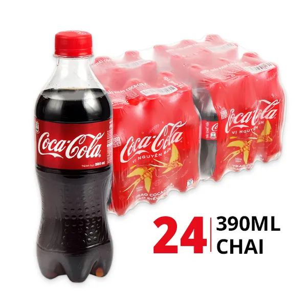 Thùng 24 chai nước ngọt Coca Cola 390ml