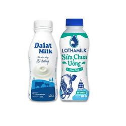 Combo thử vị: Sữa chua uống Lothamilk + Đà Lạt Milk