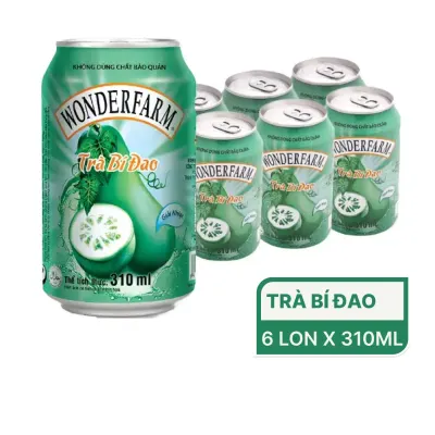 Lốc 6 lon trà bí đao Wonderfarm 310ml