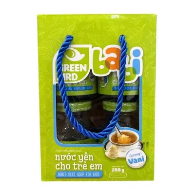 Lốc 4 hũ nước yến sào cho trẻ em Green Bird hương vani 72g