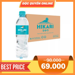 Thùng nước tinh khiết Hikari chai 500ml (24 Chai)