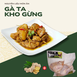 Combo Gà Ta Tam Nông 1.1-1.3 kg/con & Củ Gừng Tươi 100g