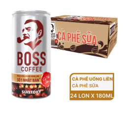Thùng cà phê sữa Boss lon 180ml (24 Lon)