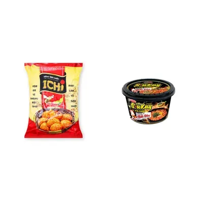 Combo Bánh gạo Nhật vị shouyu mật ong Ichi gói 180g + Mì Siukay tia chớp hải sản tô 96g