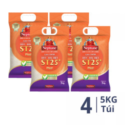 Combo 4 túi gạo thơm dẻo đặc biệt ST25 Neptune túi 5kg (4 Túi)