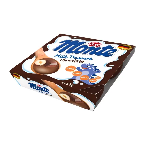 Váng sữa chocolate Monte vỉ 4 hộp x 55g