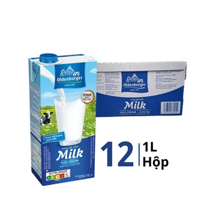 Thùng 12 hộp sữa tươi tiệt trùng Oldenburger 3,5% fat 1L