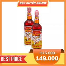 Combo 2 chai nước mắm cá cơm đặc sản 40N Hưng Thịnh chai 750ml