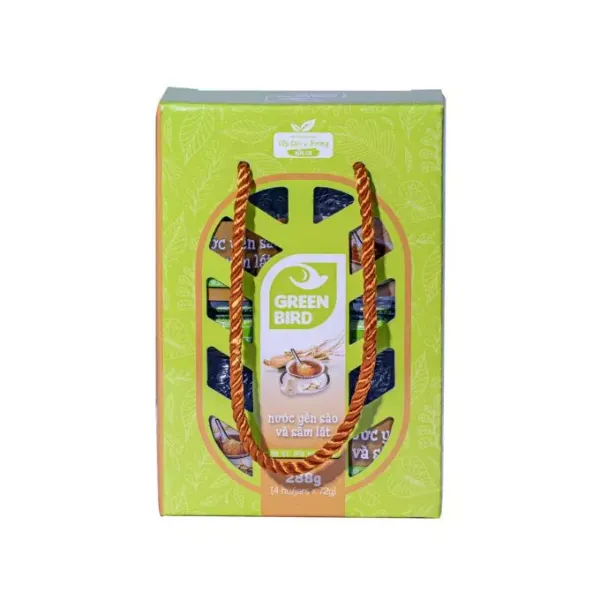 Lốc 4 hũ nước yến sào và sâm lát Green Bird 72g