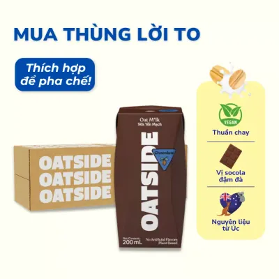 Thùng 24 hộp sữa yến mạch Oatside vị socola 200ml