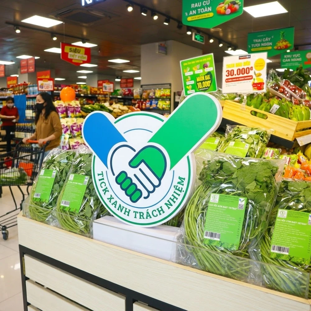 Sản phẩm Sông Xanh Food gắn nhãn Tick Xanh tại Kingfoodmart.