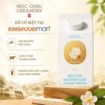 Sữa thanh trùng Mộc Châu Creamery nguyên chất hộp 450ml