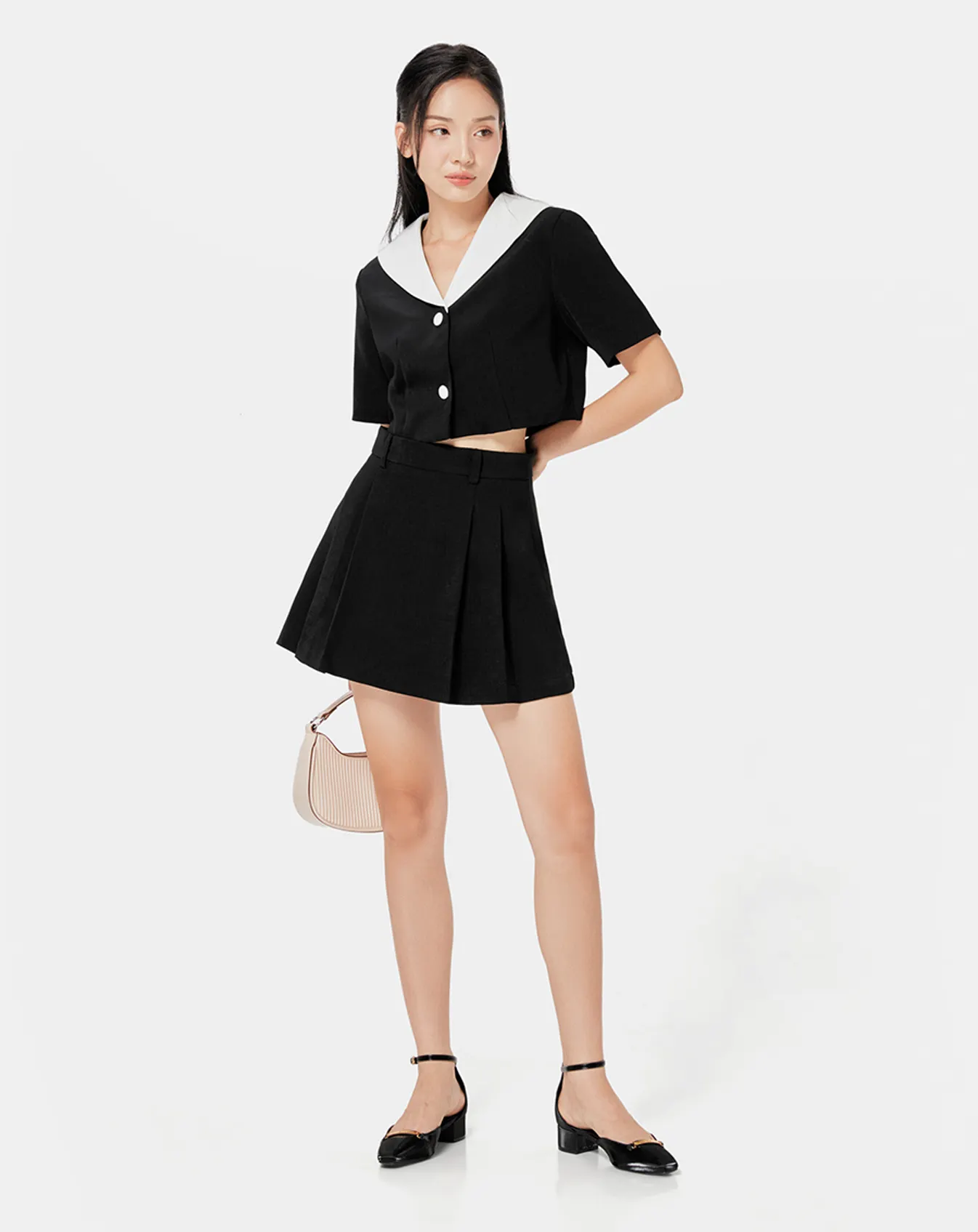 Chân váy mini xếp ly - Image 1