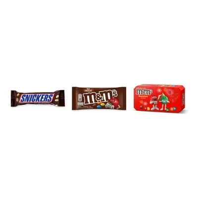 Combo Kẹo socola Snickers gói 51g + Kẹo socola sữa M&M gói 37g + Kẹo socola sữa M&M's hộp 90g