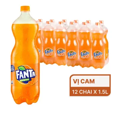 Thùng 12 chai nước ngọt Fanta hương cam 1.5L