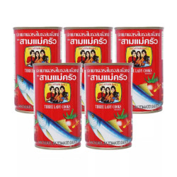 Combo hộp cá nục sốt cà (nắp giật) 3 Cô Gái hộp 155g (5 Hộp)