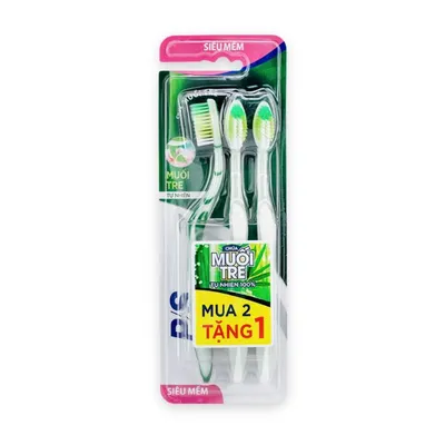 Bàn chải đánh răng muối tre P/S bộ 3 cây