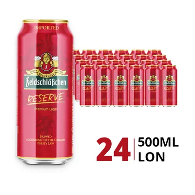 Thùng 24 lon bia Feldschlobchen Reserve 5.3% 500ml