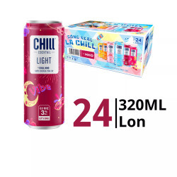 Thùng nước trái cây lên men vị nho & rum Chill Cocktail lon 320ml (24 Lon)