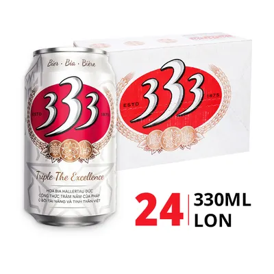Thùng 24 lon bia 333 5.3% 330ml