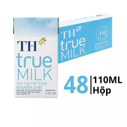 Thùng sữa tươi tiệt trùng nguyên chất TH True Milk hộp 110ml (48 Hộp)