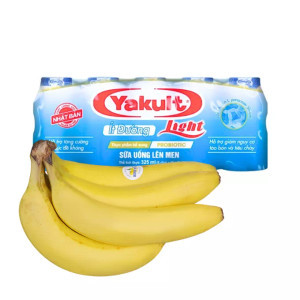 Combo chuối Nam Mỹ + sữa uống lên men Yakult không đường (1 Combo)