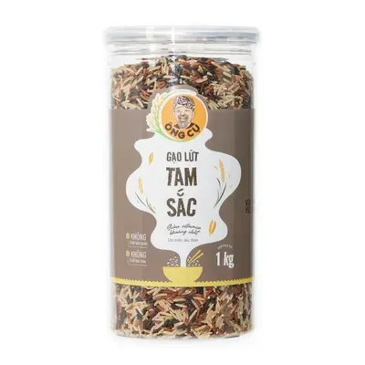 Gạo lứt tam sắc Ông Cụ hộp 1kg