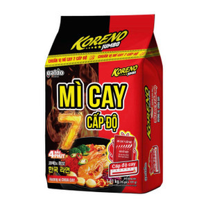 Lốc mì Jumbo cay 7 cấp độ tôm chua cay Koreno gói 101g (10 Gói)