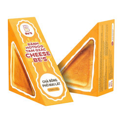 Bánh Hotdog tam giác chà bông phô mai lát Be's gói 162g (1 Gói)