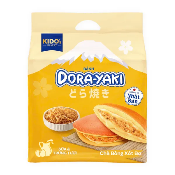 Bánh Dorayaki chà bông xốt bơ Kido túi 150g