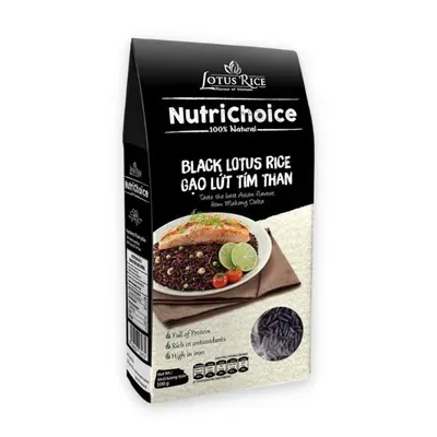 Gạo lứt tím than Lotus Rice NutriChoice hộp 0,5kg