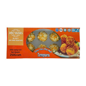 Tôm viên phô mai Tempura Jin Yang gói 250g (1 Gói)