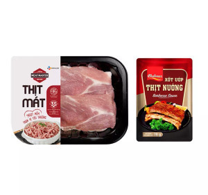 Combo nạc vai heo Meatmaster 400g và sốt ướt thịt nướng Cholimex 70g