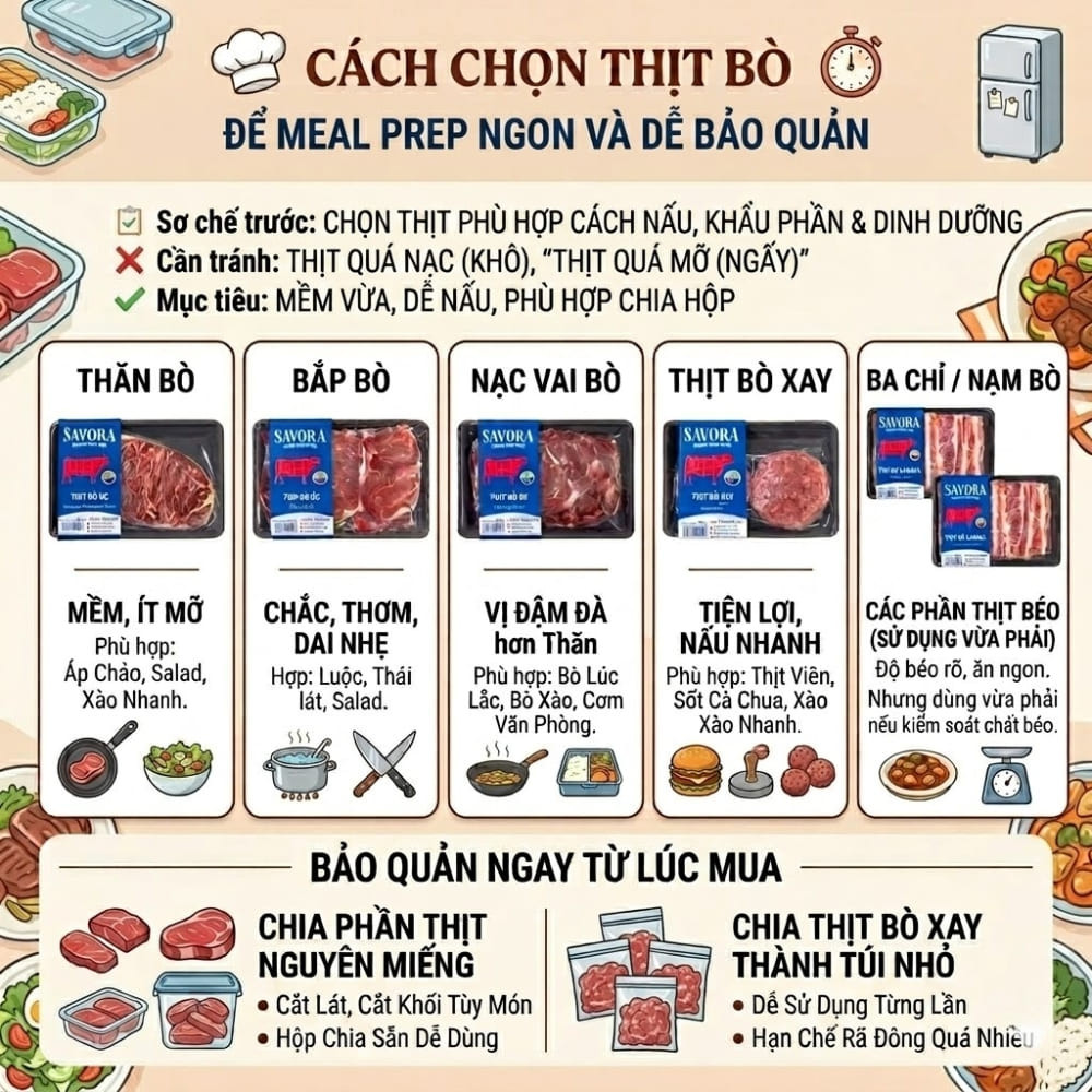 Meal prep thịt bò là gì