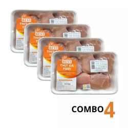 Combo 4 khay phi lê má đùi không da Japfa khay 500g