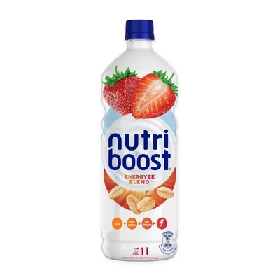Nước sữa trái cây vị dâu Nutri Boost chai 1L