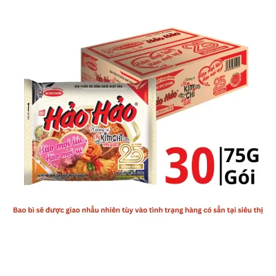 Thùng 30 gói mì Hảo hảo Acecook hương vị lẩu kim chi Hàn Quốc 75g