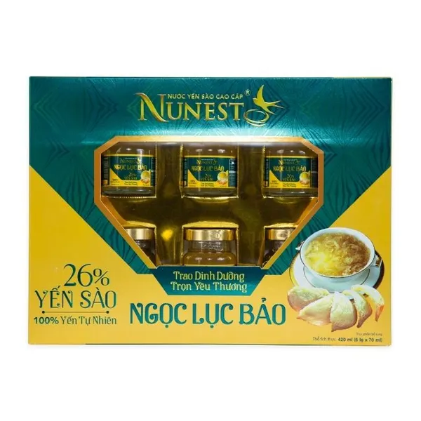 Lốc nước yến sào Ngọc Lục Bảo Nunest hộp 70ml
